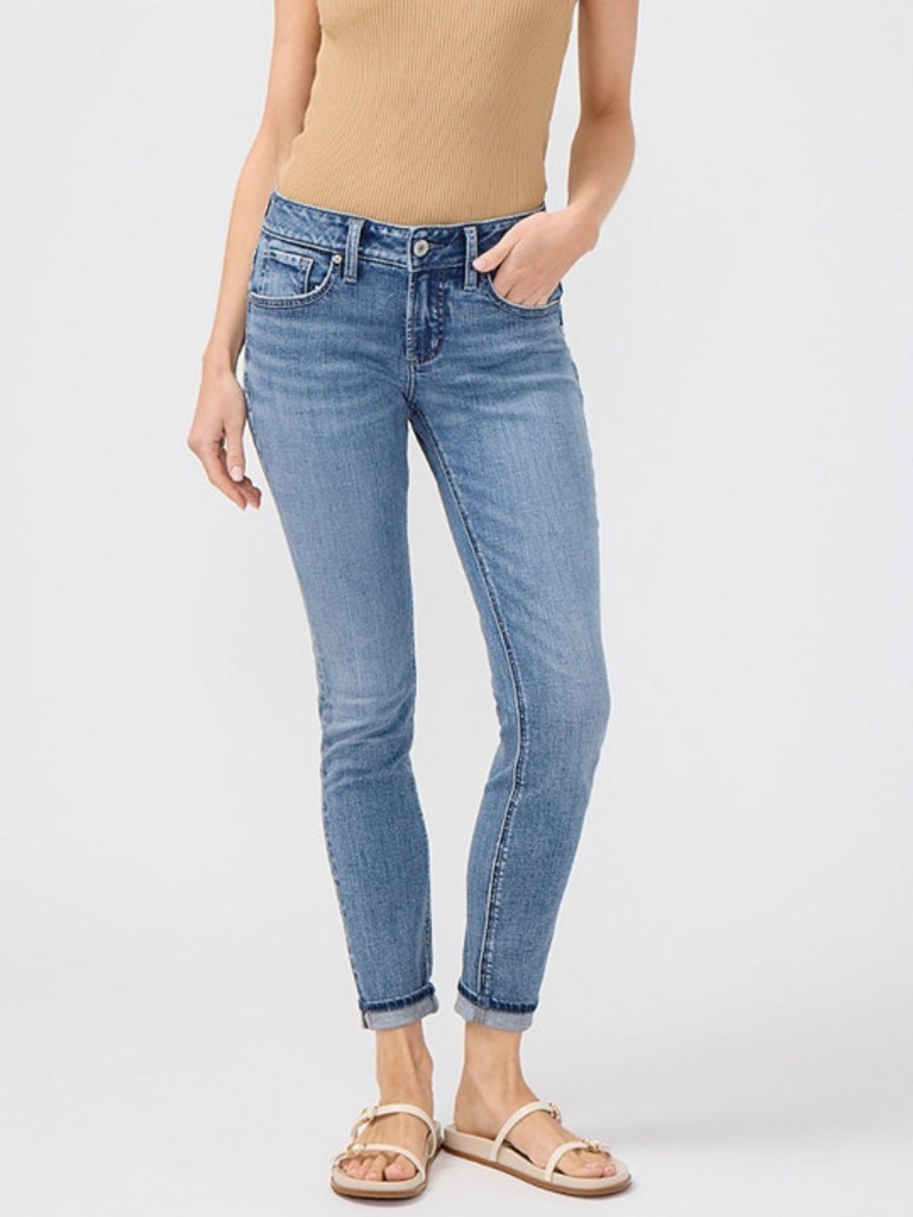 Silver Jeans Co. Women's Skinny Mid-Rise GIRLFRIEND Jeans 27x29